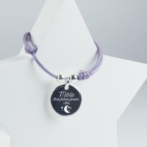 Pulsera de plata con dedicatoria grabada