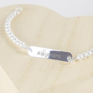 Pulsera de plata niña grabada