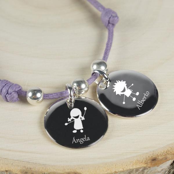 Pulsera medallas de plata personalizadas