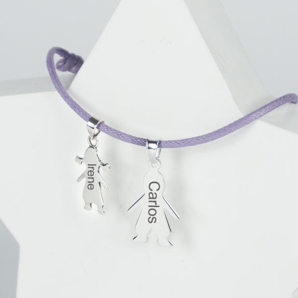Pulsera de plata querubín personalizada