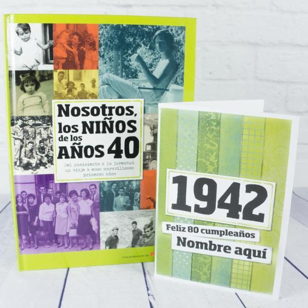 Regalo 80 cumpleaños: libro con tarjeta