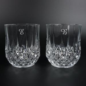 Vasos de whisky tallados grabados con inicial