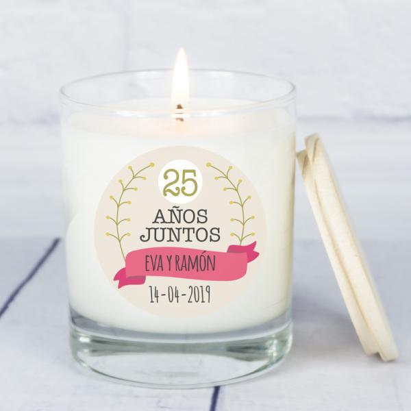 Vela personalizada Bodas de Plata y Bodas de Oro