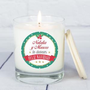 Vela personalizada para desear Feliz Navidad