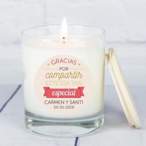Vela personalizada para regalo de bodas