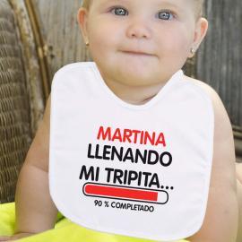 Babero personalizado Llenando mi tripita...