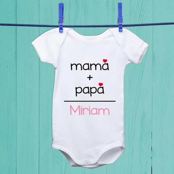 Body o camiseta infantil 'papá+mamá' personalizada