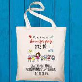 Tote bag para profesora con dibujos