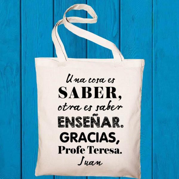 Bolsa tote BIO personalizada 'Saber enseñar'