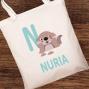 Regalos personalizados: Regalos con nombre: Bolsa tote BIO personalizada 'alfabeto animal'