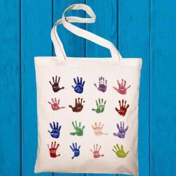 Bolsa tote personalizada para profe huellas