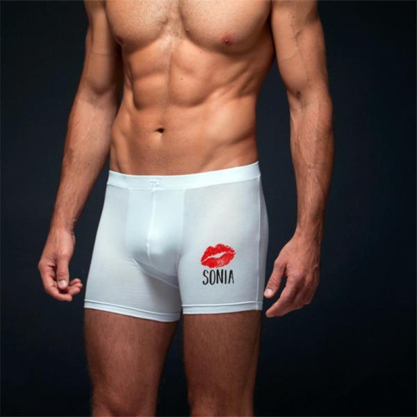 Calzoncillo BIO divertido personalizado 'Beso'