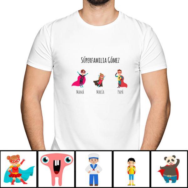Camiseta familias personalizado para hombre
