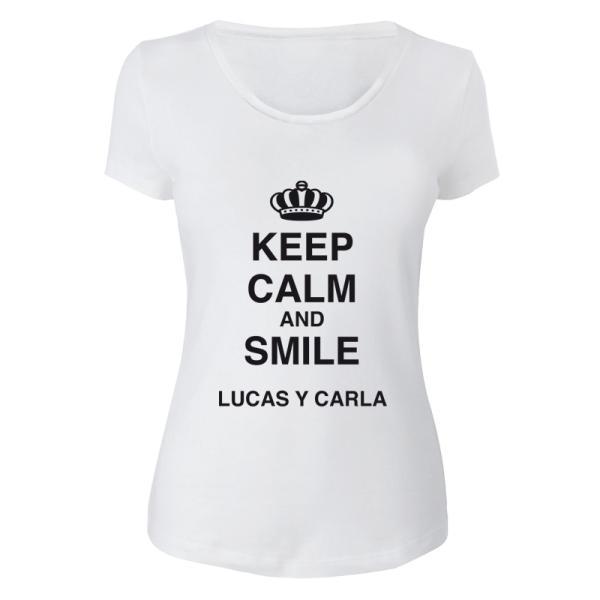 Camiseta Keep calm and smile para madres