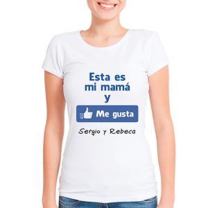 Camiseta me gusta mi mamá personalizada