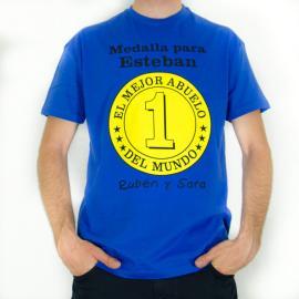 Camiseta medalla mejor abuelo personalizada
