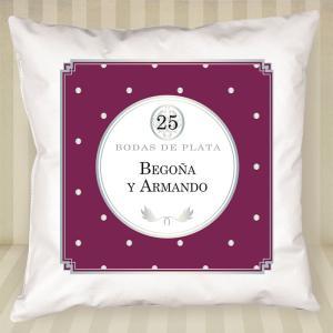 Cojín especial bodas de plata personalizado