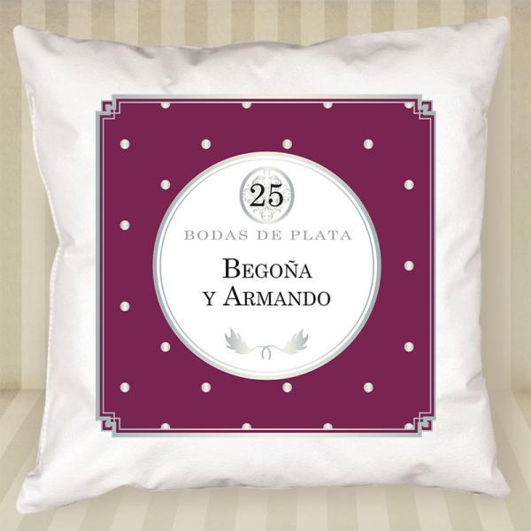 Cojín especial bodas de plata personalizado