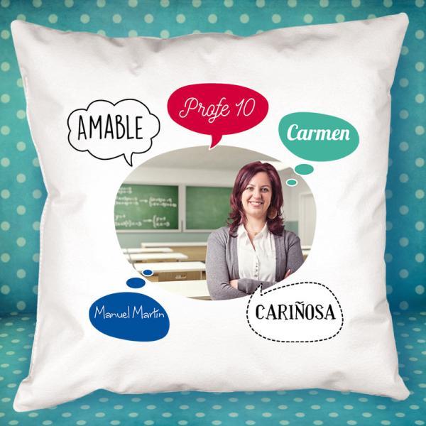 Cojín personalizado 'burbujas' para profe