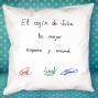 Regalos personalizados: Dise&ntilde;o y decoraci&oacute;n: Coj&iacute;n personalizado con tus firmas