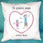 Regalos personalizados: Dise&ntilde;o y decoraci&oacute;n: Coj&iacute;n personalizado coraz&oacute;n con dibujo de tu hijo