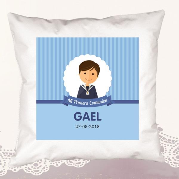 Cojín personalizado Mi primera comunión niño