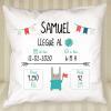 Diseño y decoración: Cojín personalizado para recién nacido
