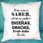 Regalos personalizados: Dise&ntilde;o y decoraci&oacute;n: Coj&iacute;n personalizado 'Saber ense&ntilde;ar'