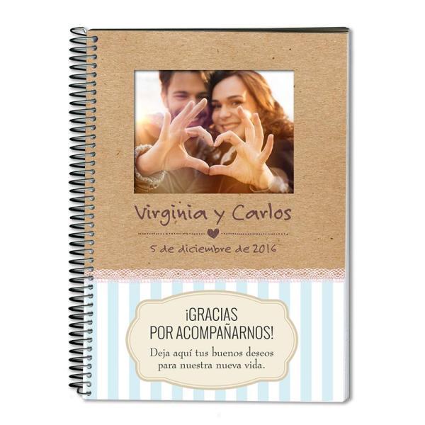 Cuaderno firmas boda con foto