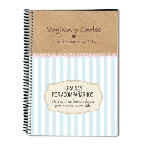 Cuaderno firmas boda con texto