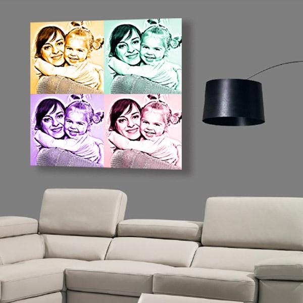 Cuadro Pop Art con 4 fotos