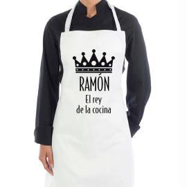 Delantal 'El rey de la cocina' personalizado