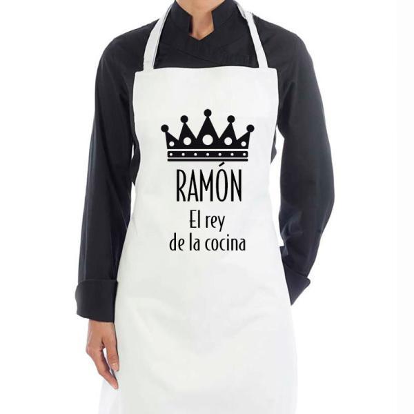 Delantal 'El rey de la cocina' personalizado