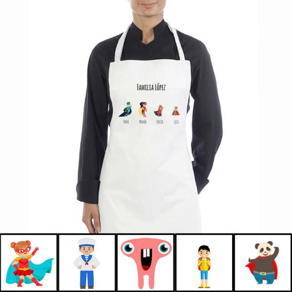 Delantal familias personalizado