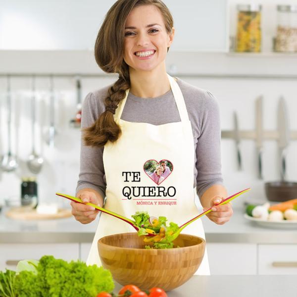 Delantal Te quiero con foto