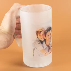 Jarra de cerveza personalizada con foto