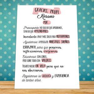 Lámina personalizada Gracias Profe