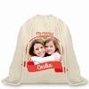 Regalos con nombre: Mochila de cuerdas BIO personalizada con foto