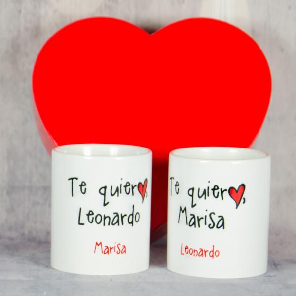 Pack de tazas Te quiero personalizadas