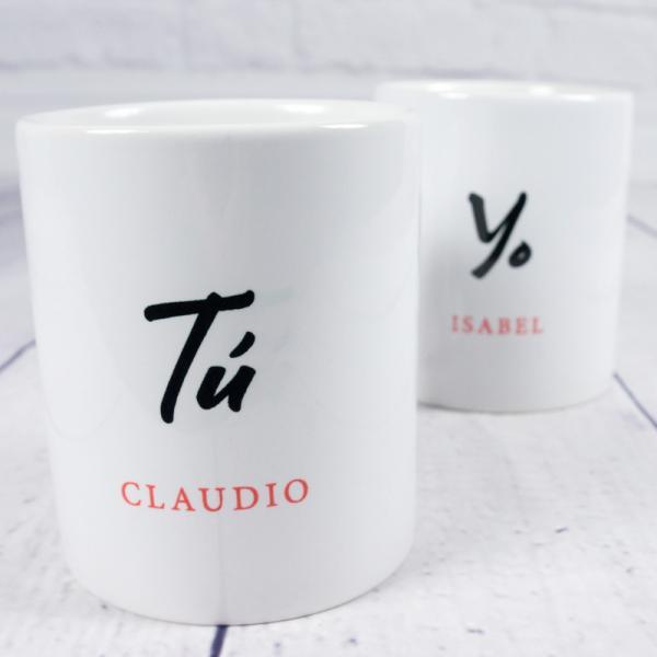 Pack de tazas Tú y Yo personalizadas