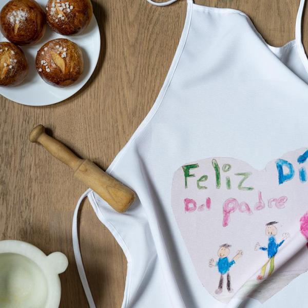 Delantal personalizado con el dibujo de tu hijo