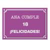 Placa de calle "18 años" personalizada: Placa de calle "18 años" personalizada Placa de calle "18 años" personalizada: Placa de calle "18 años" personalizada