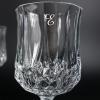 Cristalería personalizada: Copas de vino talladas grabadas con inicial Cristalería personalizada: Copas de vino talladas grabadas con inicial