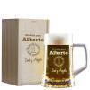 Cristalería personalizada: Jarra de cerveza en caja de madera para padre Cristalería personalizada: Jarra de cerveza en caja de madera para padre