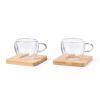 Diseño y decoración: Pack de dos tazas de cristal y bambú Diseño y decoración: Pack de dos tazas de cristal y bambú