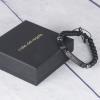 Joyas personalizadas: Pulsera con bolitas y chapa negra grabada Joyas personalizadas: Pulsera con bolitas y chapa negra grabada