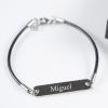 Joyas personalizadas: Pulsera de acero y cuero personalizada Joyas personalizadas: Pulsera de acero y cuero personalizada