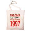 Regalos con nombre: Bolsa tote bag personalizada año de nacimiento Regalos con nombre: Bolsa tote bag personalizada año de nacimiento