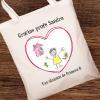 Regalos con el dibujo de tus hijos: Bolsa tote BIO personalizada con dibujo para profe Regalos con el dibujo de tus hijos: Bolsa tote BIO personalizada con dibujo para profe