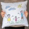 Diseño y decoración: Cojín cuadrado con el dibujo de tu hijo Diseño y decoración: Cojín cuadrado con el dibujo de tu hijo